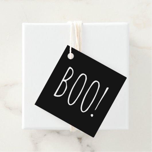 Boo Black Halloween-Party | Niedliche Minimalistis Geschenkanhänger (Beispiel)