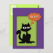 Boo Black Kitty Halloween Postcard Postkarte (Vorne/Hinten)