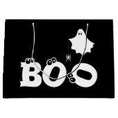 Boo Black und White Funny Halloween Ghost Spider Große Geschenktüte (Vorderseite)