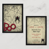 Boo Black Widow Spider & Creepy Text zu Halloween Begleitkarte (Vorne/Hinten)