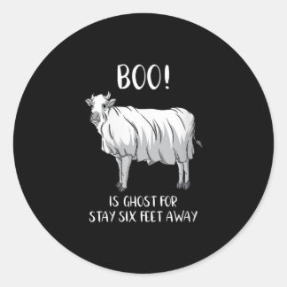 Boo Bleibe sechs Meter weg Runder Aufkleber