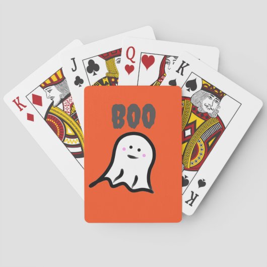 Boo! Blushing Ghost Niedlich Halloween Spielkarten (Rückseite)