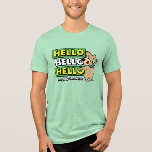 Boo-Boo Bear Hallo Hallo Hallo Von Jellystone Tri-Blend Shirt (Vorderseite)