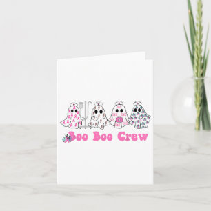 Boo Boo Crew Brustkrebs Ghost Nurse Halloween Karte