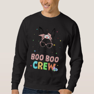 Boo Boo Crew Bunny Nurse Life Osterleopard Glass Sweatshirt