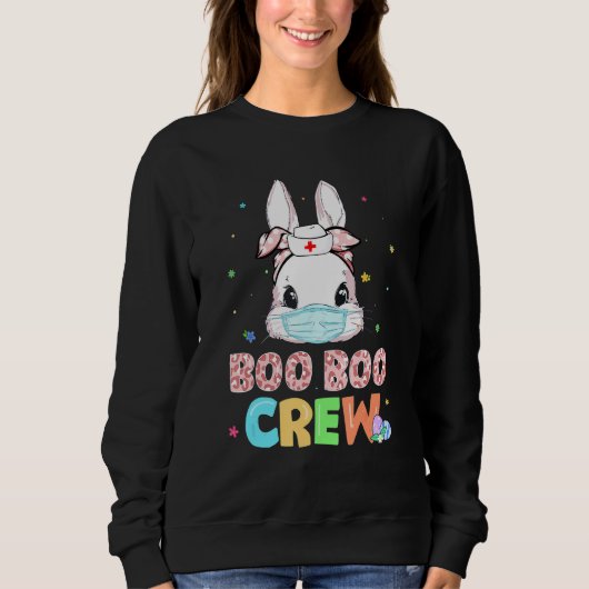 Boo Boo Crew Bunny Nurse Osterhasen Kaninchenmaske Sweatshirt (Vorderseite)