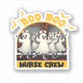 BOO BOO CREW CLASSIC NURSE HALLOWEEN T - SHIRT Ove Aufkleber (Vorderseite)