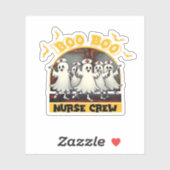 BOO BOO CREW CLASSIC NURSE HALLOWEEN T - SHIRT Ove Aufkleber (Blatt)