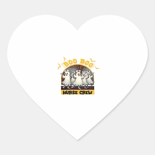 BOO BOO CREW CLASSIC NURSE HALLOWEEN T - SHIRT Ove Herz-Aufkleber (Vorderseite)