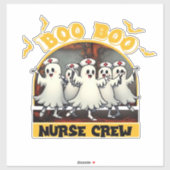 BOO BOO CREW CLASSIC NURSE HALLOWEEN T-SHIRT Overs Aufkleber (Blatt)