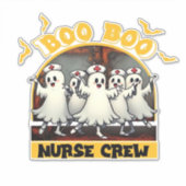 BOO BOO CREW CLASSIC NURSE HALLOWEEN T-SHIRT Overs Aufkleber (Vorderseite)