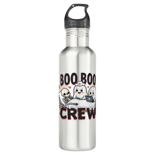 Boo Boo Crew Cute Halloween Nurse Ghosts Essential Edelstahlflasche (Vorderseite)