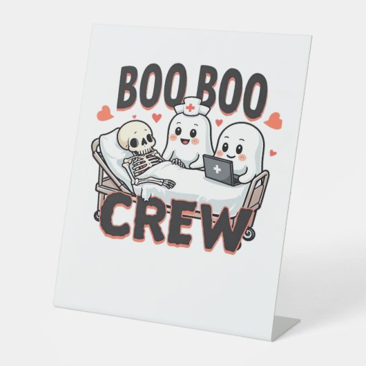 Boo Boo Crew Cute Halloween Nurse Ghosts Essential Sockelschild (Vorderseite)
