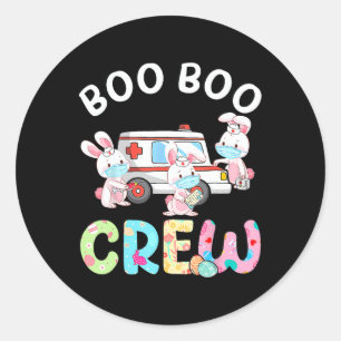 Boo Boo Crew Fun Bunny Ems Emt Paramedic Nurse Eas Runder Aufkleber