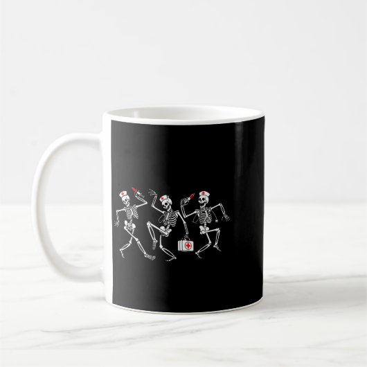 Boo Boo Crew Funny Dancing Skeleton Nurse Squad Ha Kaffeetasse (Links)