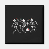 Boo Boo Crew Funny Dancing Skeleton Nurse Squad Ha Magnet (Vorne)