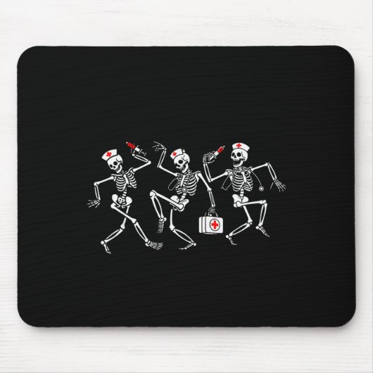 Boo Boo Crew Funny Dancing Skeleton Nurse Squad Ha Mousepad (Vorne)