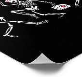 Boo Boo Crew Funny Dancing Skeleton Nurse Squad Ha Poster (Ecke)