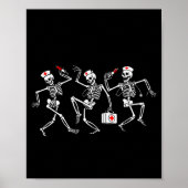 Boo Boo Crew Funny Dancing Skeleton Nurse Squad Ha Poster (Vorne)