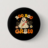 Boo Boo Crew Funny Ghost for Nurse, Retro Hallowee Button (Vorderseite)