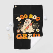 Boo Boo Crew Funny Ghost for Nurse, Retro Hallowee Golfhandtuch (Insitu)