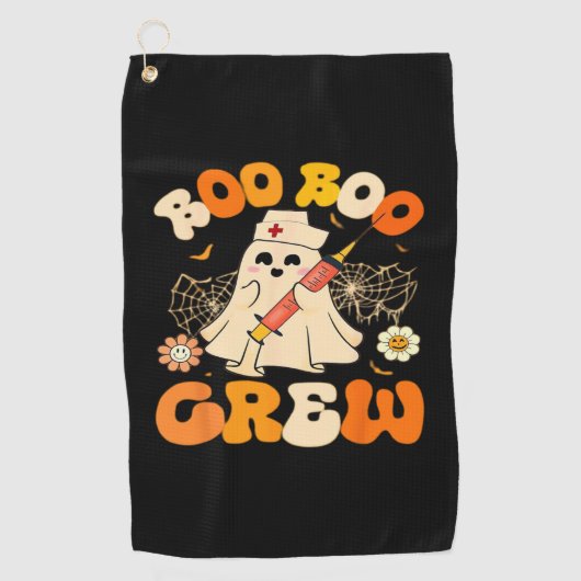 Boo Boo Crew Funny Ghost for Nurse, Retro Hallowee Golfhandtuch (Vorderseite)