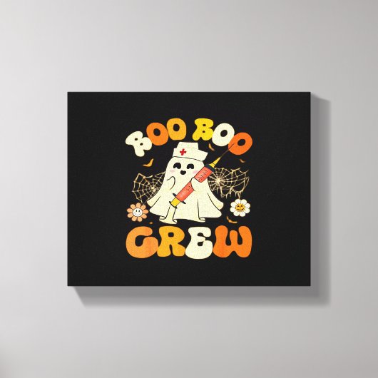 Boo Boo Crew Funny Ghost for Nurse, Retro Hallowee Leinwanddruck (Vorderseite)