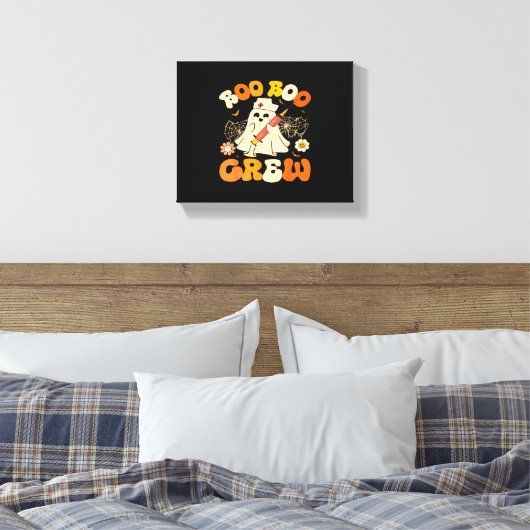 Boo Boo Crew Funny Ghost for Nurse, Retro Hallowee Leinwanddruck (Insitu (Schlafzimmer))