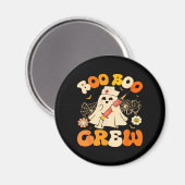Boo Boo Crew Funny Ghost For Nurse, Retro Hallowee Magnet (Vorderseite/Rückseite)