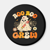 Boo Boo Crew Funny Ghost For Nurse, Retro Hallowee Magnet (Vorne)