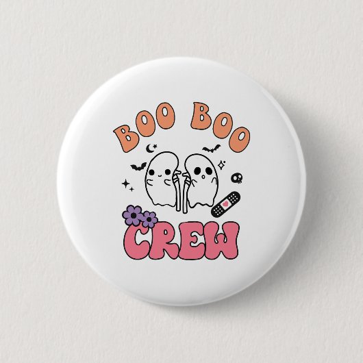 Boo Boo Crew Funny Ghost Kidney Halloween Dialyse Button (Vorderseite)