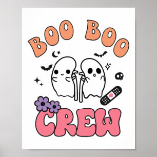 Boo Boo Crew Funny Ghost Kidney Halloween Dialyse Poster