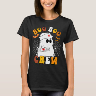 Boo Boo Crew Funny Groovy Ghost Halloween T-Shirt