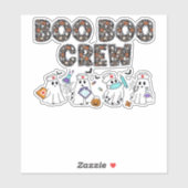 Boo Boo Crew � Funny Halloween Nurse Ghosts Medica Aufkleber (Blatt)
