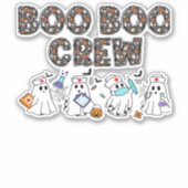 Boo Boo Crew � Funny Halloween Nurse Ghosts Medica Aufkleber (Vorderseite)