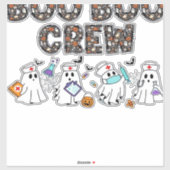 Boo Boo Crew � Funny Halloween Nurse Ghosts Medica Aufkleber (Blatt)