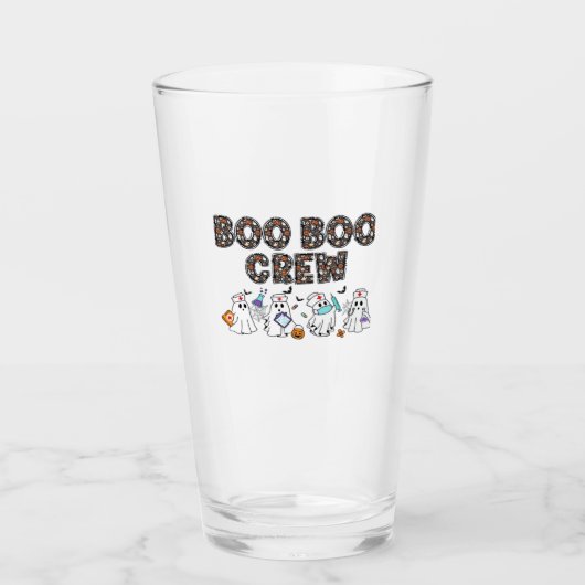 Boo Boo Crew � Funny Halloween Nurse Ghosts Medica Glas (Vorderseite)