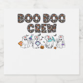 Boo Boo Crew � Funny Halloween Nurse Ghosts Medica Schaumweinetikett (Einzelnes Label)