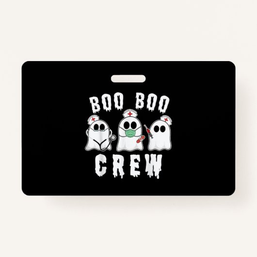 Boo Boo Crew Funny Nurse Ghost Costume Halloween Ausweis (Vorderseite)
