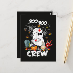 Boo Boo Crew Geist Krankenschwester Halloween Grus Postkarte