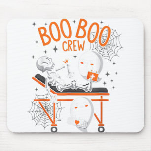 Boo Boo Crew Ghost Doctor Paramedic EMT Nurse Hall Mousepad