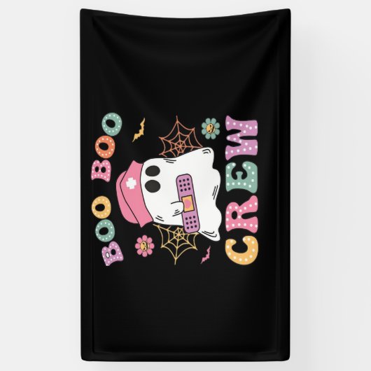 Boo Boo Crew Ghost Nurse Classic T - Shirt Banner (Vertikal)
