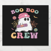 Boo Boo Crew Ghost Nurse Classic T - Shirt Schaumweinetikett (Einzelnes Label)