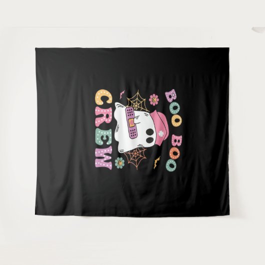 Boo Boo Crew Ghost Nurse Classic T - Shirt Wandteppich (Vorderseite (Horizontal))