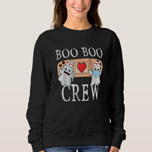 Boo Boo Crew Ghost Nurse Costume Girls Halloween Sweatshirt (Vorderseite)