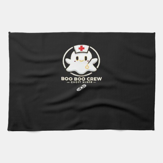 Boo Boo Crew Ghost Nurse - Cute and Spooky Hallowe Geschirrtuch (Horizontal)