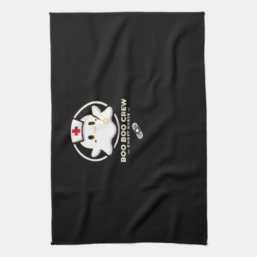 Boo Boo Crew Ghost Nurse - Cute and Spooky Hallowe Geschirrtuch (Vertikal)