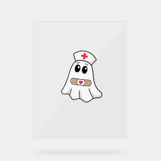 BOO BOO CREW Ghost Nurse Funny Halloween Essential Acrylschild (Vorderseite)