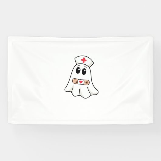 BOO BOO CREW Ghost Nurse Funny Halloween Essential Banner (Horizontal)