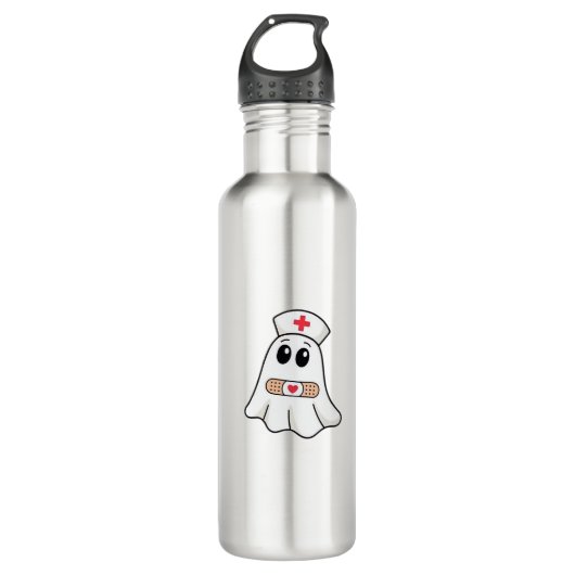BOO BOO CREW Ghost Nurse Funny Halloween Essential Edelstahlflasche (Vorderseite)